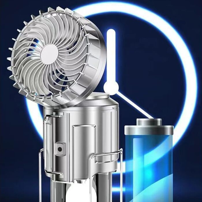 Портативний світлодіодний кемпінговий ліхтар Civicy 5-в-1 з USB-живленням для економії енергії, виготовлений з ABS-пластику, з сонячною батареєю та зарядкою від USB, сріблястий