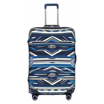 Чохол для валізи BREAUX з полінезійським маорійським орнаментом Блакитний сад (малий розмір)