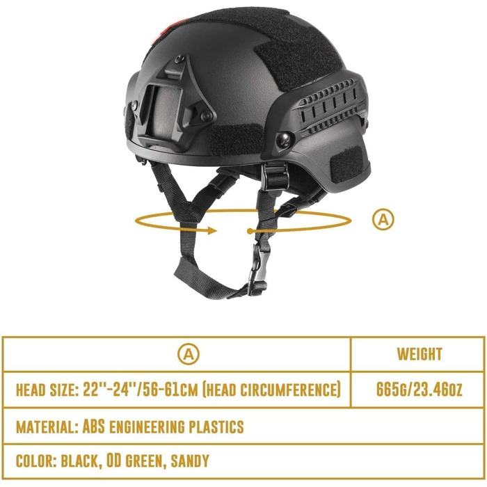 Тактичний шолом для страйкболу Mich 2000 ACH із захистом вух, переднім кріпленням для ПНБ та бічною планкою для пейнтболу, спорту на свіжому повітрі, полювання, стрільби та гри в бруді