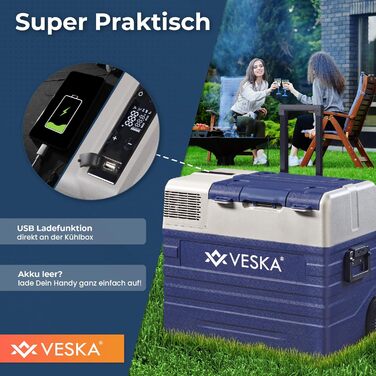 Компресорна холодильна камера електрична, морозильна камера з управлінням APP, підключення USB, 12/24V, 230V, колеса, переносний х