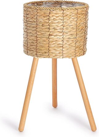 Кашпо для квітів Кашпо з натурального ротангу з фольгованою вставкою Горщик для рослин герметичний великий для кімнатних рослин, к