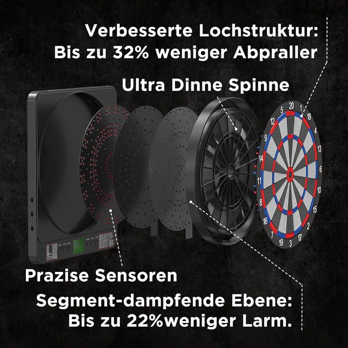Електронна мішень для дартсу зі світлодіодним підсвічуванням цифр для дорослих 12 дротиків та запасні наконечники Підходить для вечірок та ігрових вечорів Чорний