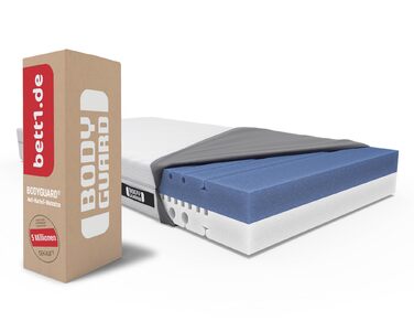 Матрац Bodyguard bett1 Anti-Cartel Переможець тесту Stiftung Warentest Оцінка 1.6 (Тест 2/2024, середньої жорсткості та жорсткості, 90x200 см, 2 рівні жорсткості в 1, чохол можна прати при температурі до 60 градусів, Oeko-TEX 100, піна QX) середньої жорст
