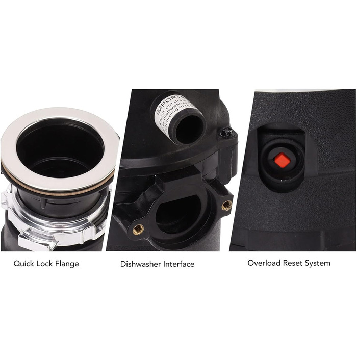 Утилізація сміття, ємність 1050 мл, кухня, подрібнювач харчових відходів, низький рівень шуму, захист від бризок, сміттєвий млин, утилізація кухонних відходів, вилка ЄС