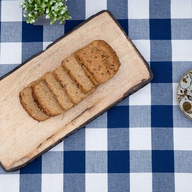 Скатертина 140х240 - Міцна бавовняна скатертина - Високоякісна скатертина синя в клітинку - Скатертина - Скатертина з тканини, що