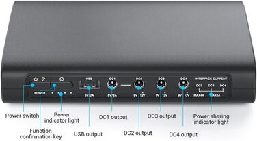 Джерело безперебійного живлення (UPS) з акумулятором 25600mAh, 94.72Wh, 5V/9V/12V, 5 виходів (EU-штекер)
