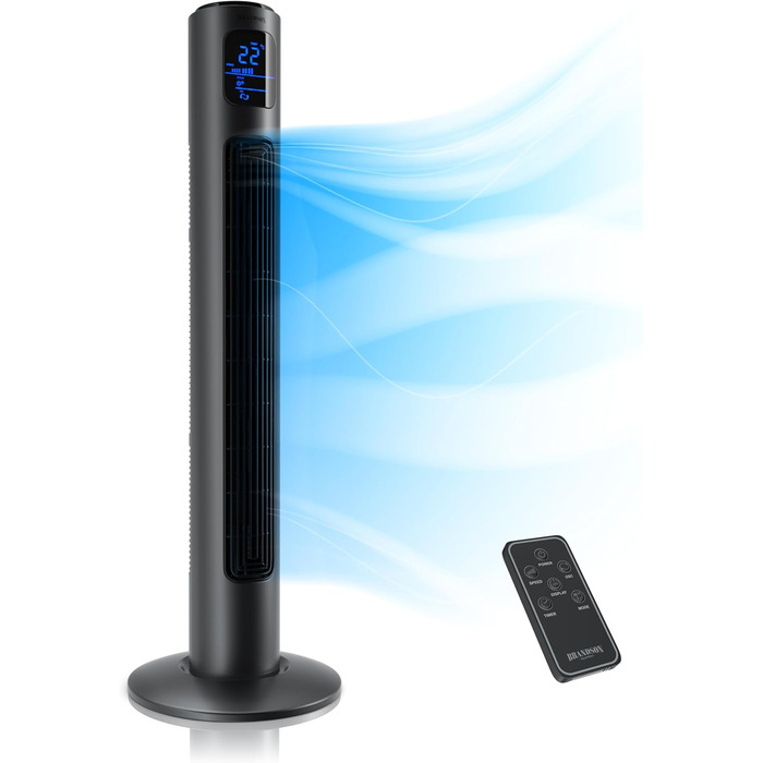 Баштовий вентилятор з дистанційним керуванням 96 см - Переможець 2024 року - Мобільний вентилятор тихий - вентилятор на п'єдесталі