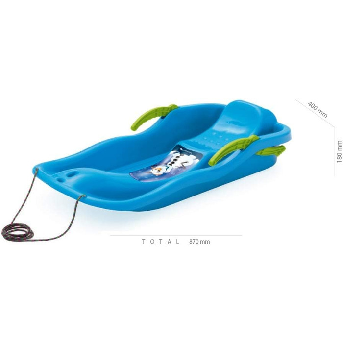 Сніговий боб снігова гірка пластик вкл. тягнучий трос і гальма синій