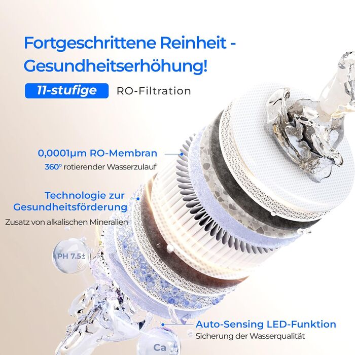 Система зворотного осмосу Waterdrop X12 Alkaline Mineral pH, сертифікована NSF/ANSI 58&372, швидкий потік 1200 GPD, 11-ступенева фільтрація без резервуару, 31 чистий для зливу, під прилавком, без BPA