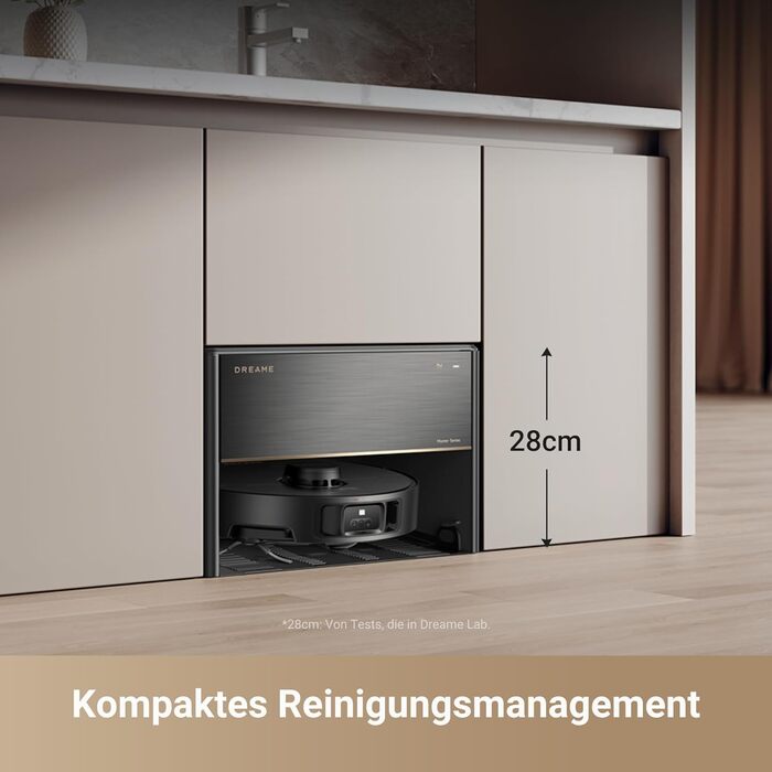 Вакуумний робот з функцією миття підлоги, компактна базова станція 28 см, автоматичне наповнення та спорожнення, інтелектуальна на