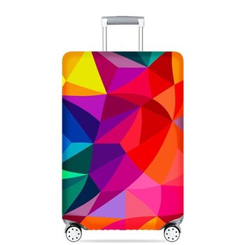 Чохол для валізи з барвистим геометричним принтом еластична захисна обкладинка для багажу (18-32 дюйми), антиподряпний захист для валіз, ідеально підходить для повсякденних подорожей