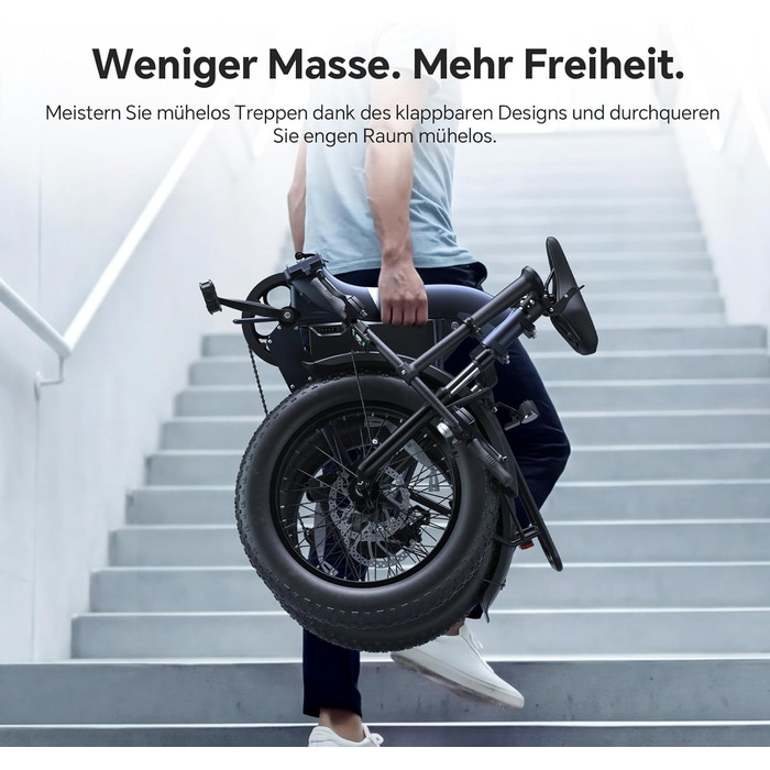 Складаний електровелосипед Touroll S2 2026 для чоловіків, фетбайк 250 Вт, всюдихідні шини 20&394.0&39, запас ходу 150 км, акумулятор 720 Втгод, схвалено німецькими правилами дорожнього руху (StVZO) електричний велосипед для міста, бездоріжжя та щоденних п