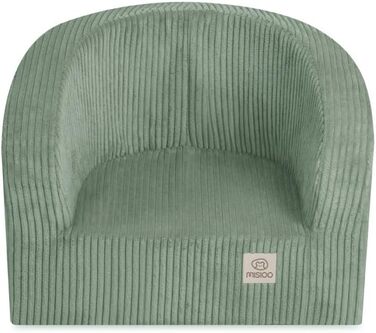 Дитяче крісло MISIOO від 1 року - Преміальне дитяче крісло, стійке та м&39яке, з ергономічною м&39якою підкладкою, 40x53x36 см - Дитяче крісло від 1 року, зелений вельвет