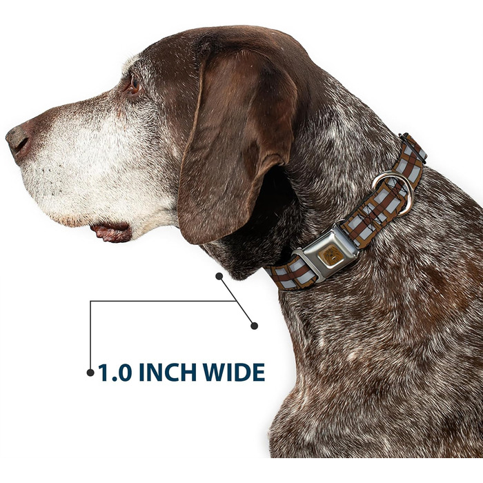 Нашийник для собак Зоряні війни, Чубакка, з ремінною застібкою, коричнево-сірий, 45.7-81.3 см, ширина 3.8 см, великий розмір