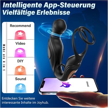 Анал-вібратор Tagnaff для чоловіків, з ротацією та стимуляцією простати