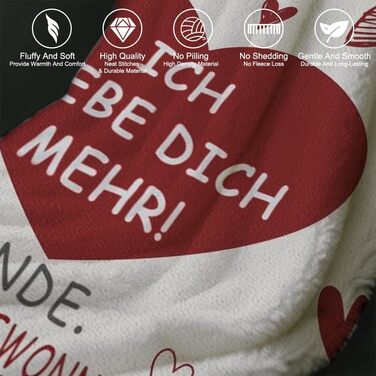 Подарунки &quotЯ тебе кохаю&quot для жінок та чоловіків, подарунки для партнера для нього та неї, персоналізована ковдра на річницю весілля, День святого Валентина, Різдво, подарунки на річницю весілля для чоловіків та жінок, плед-обіймач 150 x 130 см