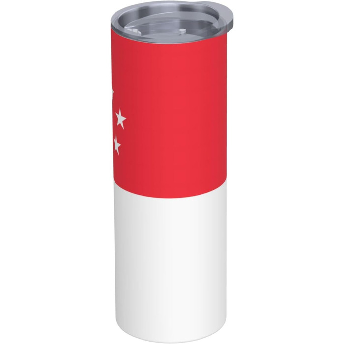 Кухоль з прямою трубочкою, принт прапора Сінгапуру, дорожній кухоль, підходить для кемпінгу, офісу та дому, 590 мл