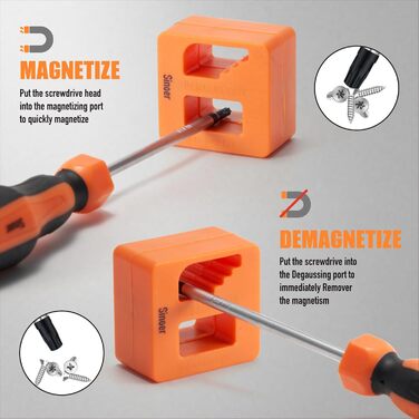 Набір магнітних викруток Sinoer 70 предметів у кейсі плоскі, хрестоподібні, Torx, шестигранники, квадратні, Pozidriv та прецизійні викрутки