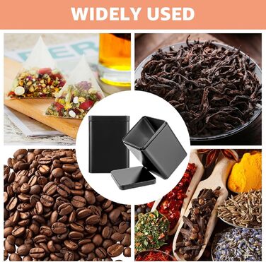 Класичних квадратних чайних банок, баночки для розсипного чаю, 8811 см - набір металевих ароматизованих чайних банок, бляшанки для спецій (сірі), 10