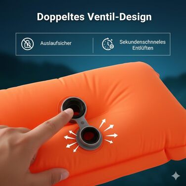 Килимок для сну для 2 осіб, надувний матрац для кемпінгу товщиною 10 см з вбудованим ножним насосом та подушкою, надлегкий килимок для сну 195x130 см, надувний матрац для намету, походів, пляжу та подорожей