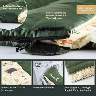 Подвійний спальний мішок Skandika Iceland Спальний мішок для 2 осіб, 3 сезони, з фланеллю/без неї, бавовна, подушка, 220 x 150 см, можна використовувати як одинарний спальний мішок Спальний мішок-ковдра, сімейний спальний мішок, лосось