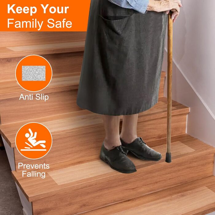 Килимки для сходів Spurtar 15 х 60 см Антиковзаючий килимок, 15 шт. Прозорі килимки для сходів в приміщенні протиковзка стрічка дл