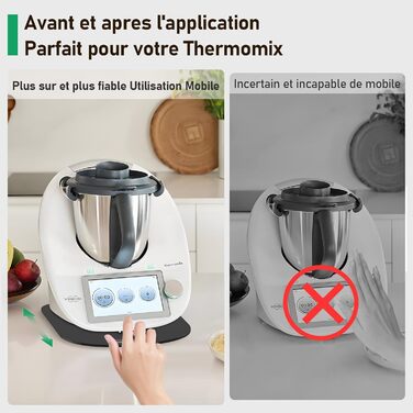 Ковзаюча дошка Xtsuen для Thermomix TM6/TM5, аксесуари для акрилової ковзаючої дошки, високоякісні тефлонові глайди, переміщення без зусиль, ковзаюча дошка Thermomix з ручкою (чорна)