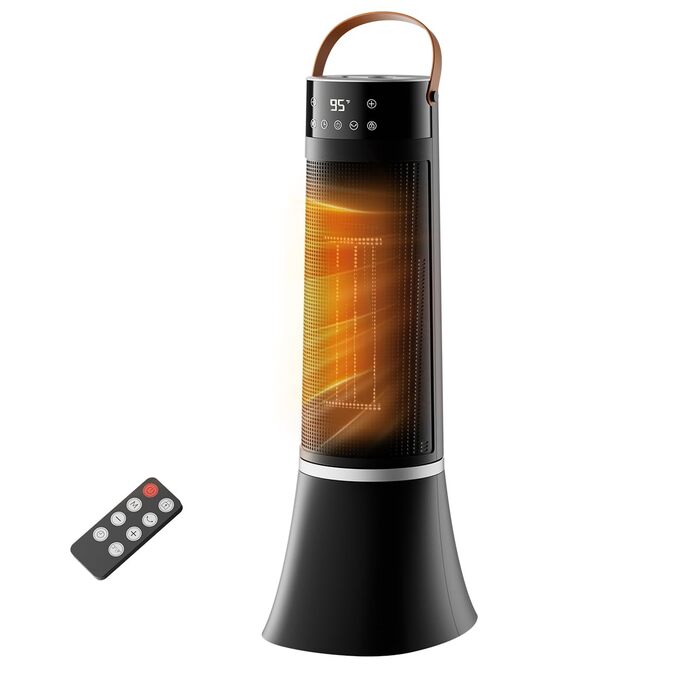 Енергозберігаючий електричний вентилятор-обігрівач, 2000 Вт, з пультом дистанційного керування, термостатом, 12-годинним таймером, 3 режимами, захистом від перегріву та перекидання, коливаннями 75, керамічним електричним нагрівальним елементом PTC (D)