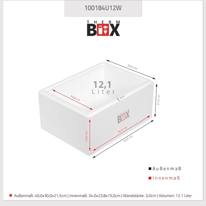 Набір пінопластових коробок THERM BOX 46 Вт та 12 Вт, товщина стінки 3 см, об&39єм 46,59 л та 12,24 л, ізольовані коробки, коробка-холодильник, коробка-грілка, багаторазові