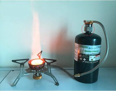 Ліхтар для кемпінгу Lixada, легкий портативний газовий ліхтар для вулиці з п&39єзоелектричним запалюванням, міні-газова лампа для намету з 3 покриттями, для походів та пікніків, включає 3 покриття, адаптер для балончика Mapp