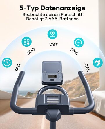 Велотренажер Toputure з додатком, магнітним опором 0–100 %, 15 кг маховик, до 160 кг, LCD-дисплей та тримач планшета