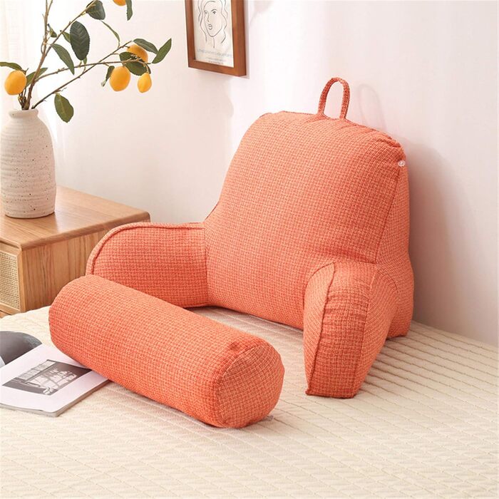 Подушка для спинки дивана, чудова подушка для читання, зручна подушка для ліжка з підлокітниками, знімний валик для шиї, подушка-книжка для дивана - для читання, 75 * 40 * 40 см (біла)