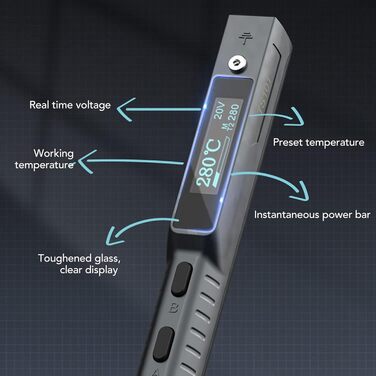 ТИП C 65 Вт DC9 до 24 В TS101 Розумний паяльник з регулюванням температури Міні-інтелектуальний електричний паяльник з однією кноп