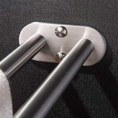 Рушникосушка двоплечий рушникосушка для ванної кімнати настінний подвійний з нержавіючої сталі матовий 40см сріблястий