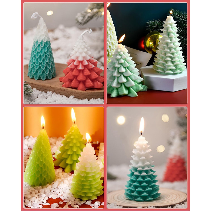 Набір із 3 форм для різдвяних ароматичних свічок своїми руками Zounin