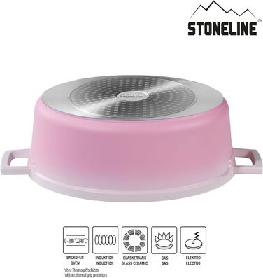 Каструля для запікання з кришкою індукційна 32 см, 6,6 л, лита алюмінієва каструля з покриттям зі справжніх кам'яних частинок, кас