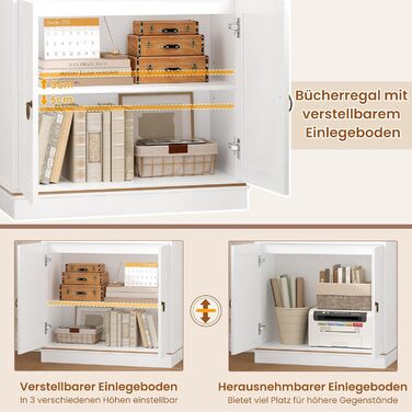 Книжкова полиця HOCSOK заввишки 188 см, окремостояча полиця з 7 полицями, книжкова шафа з натуральною деревною текстурою, полиця для зберігання речей для кабінету, офісу, вітальні, 1886030 см, білий