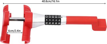 Кіготь керма з паролем, фіксатори фіксатора керма довжина 6см Замок безпеки для автомобіля (червоний)