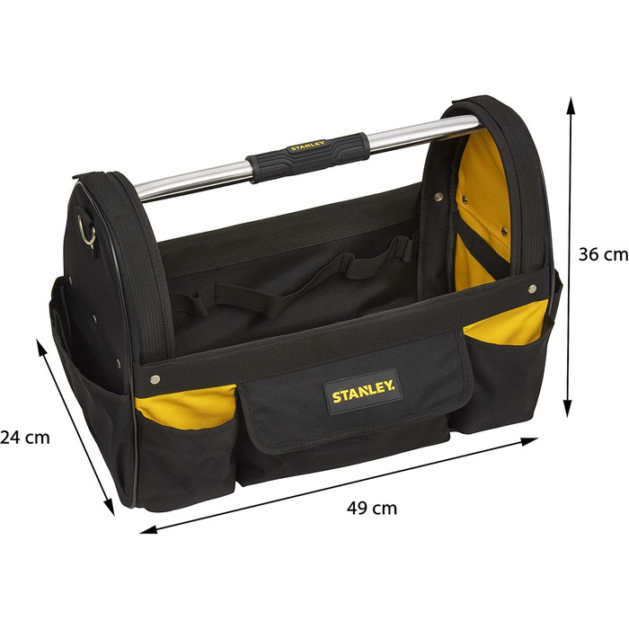 Сумка для інструментів Stanley (47 x 34,3 x 22,9 см, відкрита коробка з нейлону 600 ден з регульованим плечовим ременем, ергономічна ручка для перенесення, сумка з внутрішньою та зовнішньою кишенями) STST1-70712