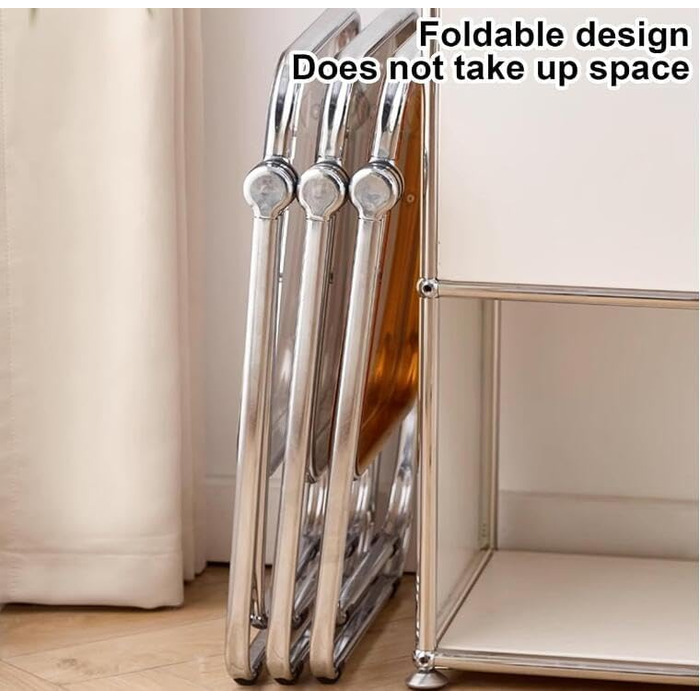 Акриловий бічний столик, складаний, прозорий, приліжковий столик, столик для відпочинку, журнальний столик для домашнього офісу, виставковий столик (розмір 436x44 см, колір помаранчевий) 436x44 см помаранчевий