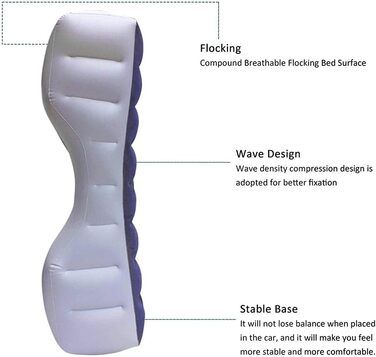 Автомобільний надувний матрац Asotagi Універсальний надувний килимок для заднього сидіння SUV Підходить для подорожей для кемпінгу, стійкий до вибуху, стабільний і стійкий до тиску автомобільний матрац SUV/MVP/Sedan
