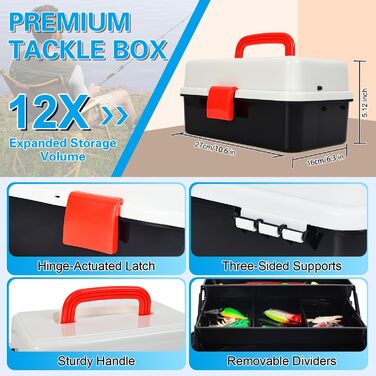 Набір рибальських снастей з 213 предметів, коробка з аксесуарами, рибальський набір, що включає свинцеві вантажі, гачки, рибальські приманки, повне рибальське спорядження для початківців та професіоналів для лову окуня, блакитної окуні, краппі та інших ви