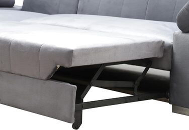 Кутовий диван OTTO, кутовий диван з функцією сну, пружинний каркас, регульовані підголівники, легкий механізм складання, функція ліжка, додаткове місце для зберігання, плюшевий зелений, лівий шезлонг зелений