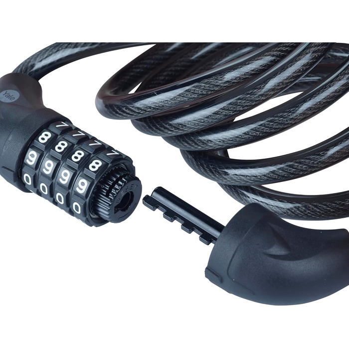 Замок тросовий комбінований Essential Security, Schwarz Basic надійний захист з кодовим замком, 140 мм
