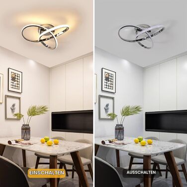 Стеля LED-світильник Comely 36W з пультом керування, сучасний дизайн, хром, 40см, сріблястий диммований (3000K-6500K)