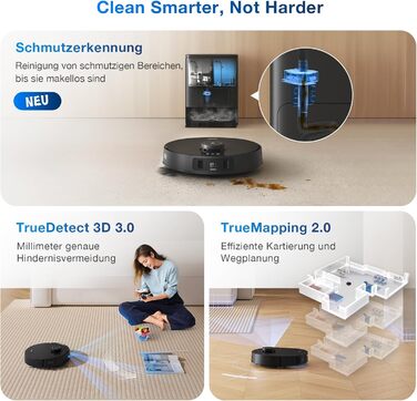 Повний вакуумний робот з функцією миття підлоги, акумуляторний пилосос, універсальна станція для прибирання, 11000 Па, технологія