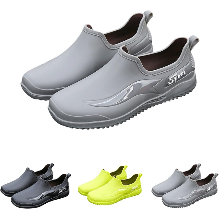 Для роботи на кухні, для роботи на риболовлі, нековзний верх, короткі гумові чоботи, чоловіче взуття, спортивне, зимове, розмір 40 EU, сірий