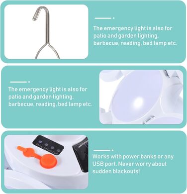 Сонячна акумуляторна складна лампа для кемпінгу PACKOVE з USB, практична підвісна лампа та аварійне освітлення для кемпінгу, походів та саду