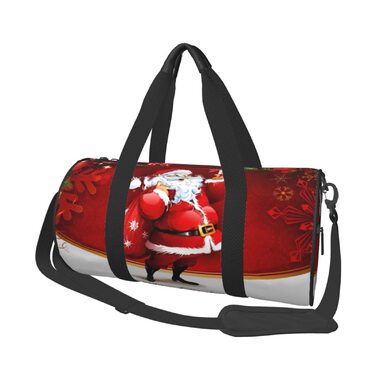 Яскрава спортивна сумка для подорожей з різдвяним дизайном Санта з подарунком. Ідеально підходить для чоловіків та жінок як спортивна сумка, дорожня сумка або сумка для пляжу.