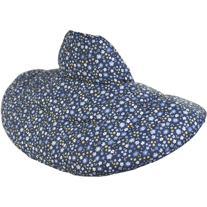 Подушка для шиї зі стійкою, органічна тканина, квітково-блакитний колір - подушка з вишневих кісточок Подушка для шиї, подушка з зерна, тепла подушка - Дуже затишна грілка для шиї